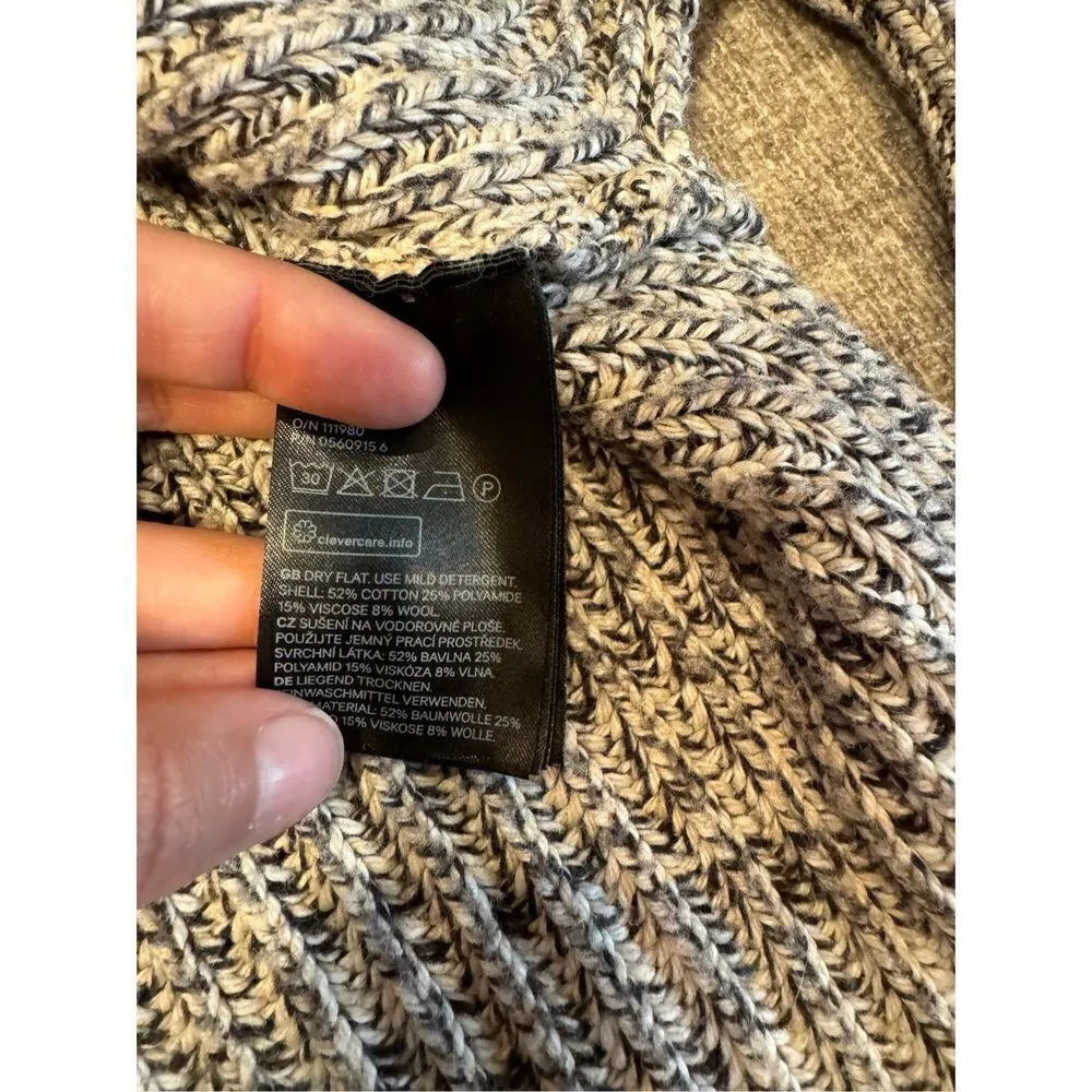 H&M wool blend mock neck oversized cable knit sweater size xs - Image 6