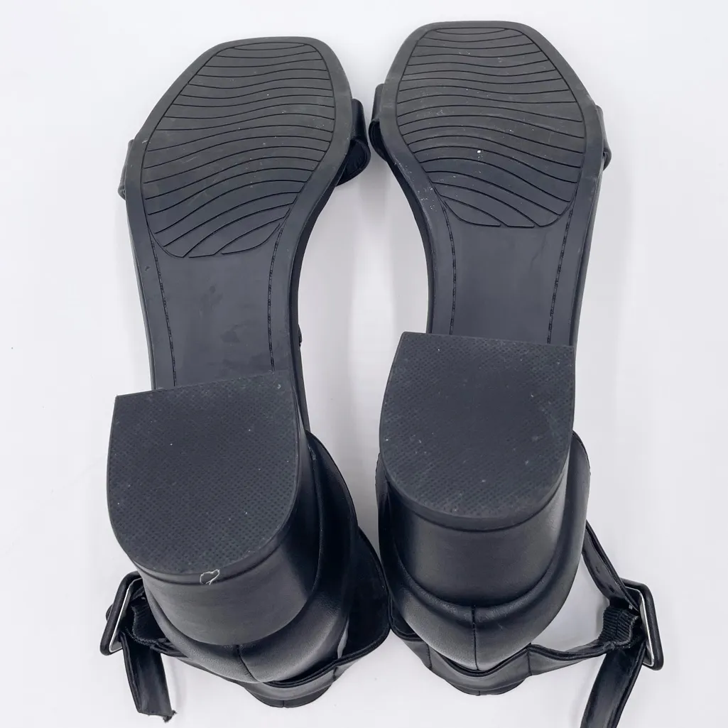 Mari A Women's Mattie 2 Ankle Strap Heels Size 8.5 Black Faux Leather Open Toe - Image 9