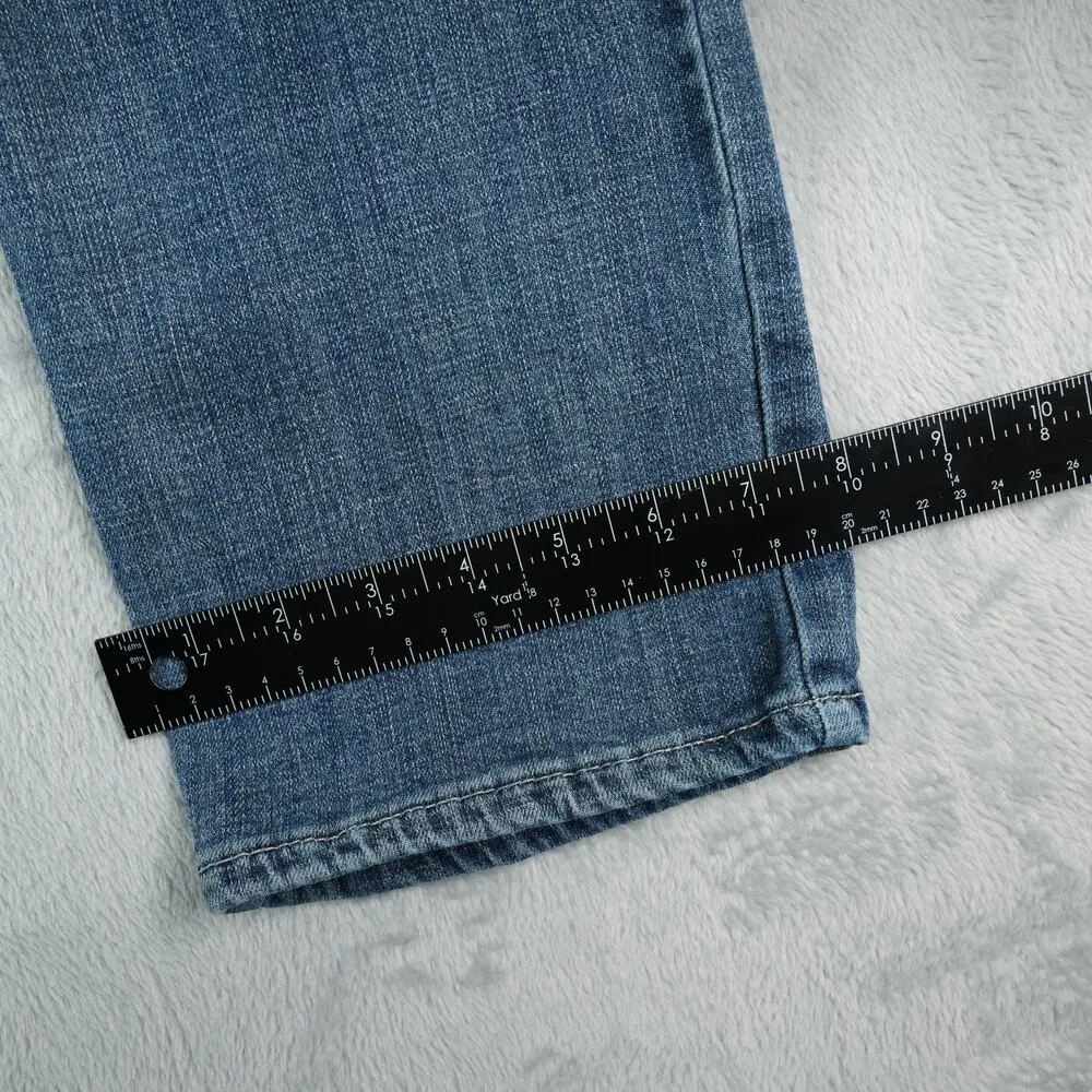 Wrangler Jeans Womens 11/32 Blue Denim Mid RIse Straight Leg Western Stretch - Image 7