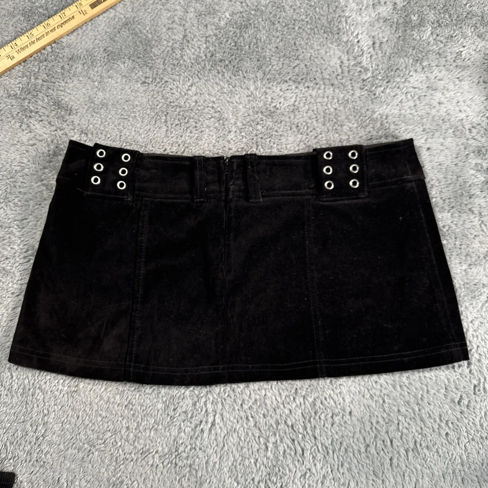 Vintage Y2K Lip Service Black Mini Skirt Gothic Fetish Medium Witchy USA Grunge - Image 9