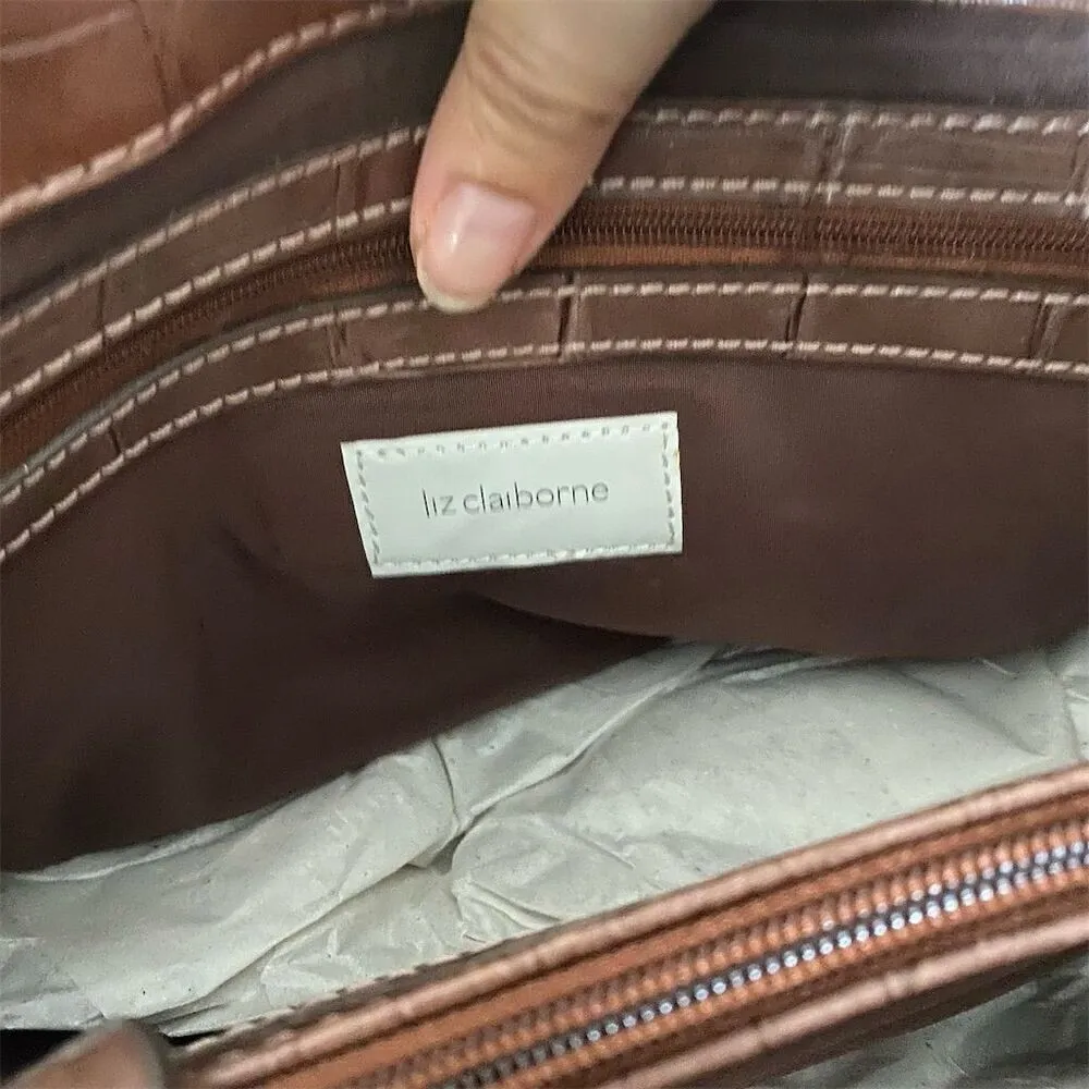 Liz Claiborne Fairbanks Large Brown Tote Bag Women's Spacious Interior - Image 7