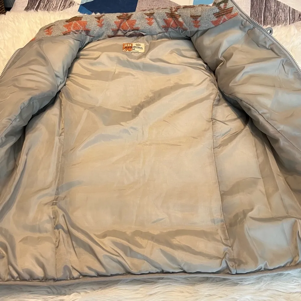 Ruff Hewn Southwest Aztec Vest Toggle Buttons and Zipper Closure Puffy Medium - Image 7