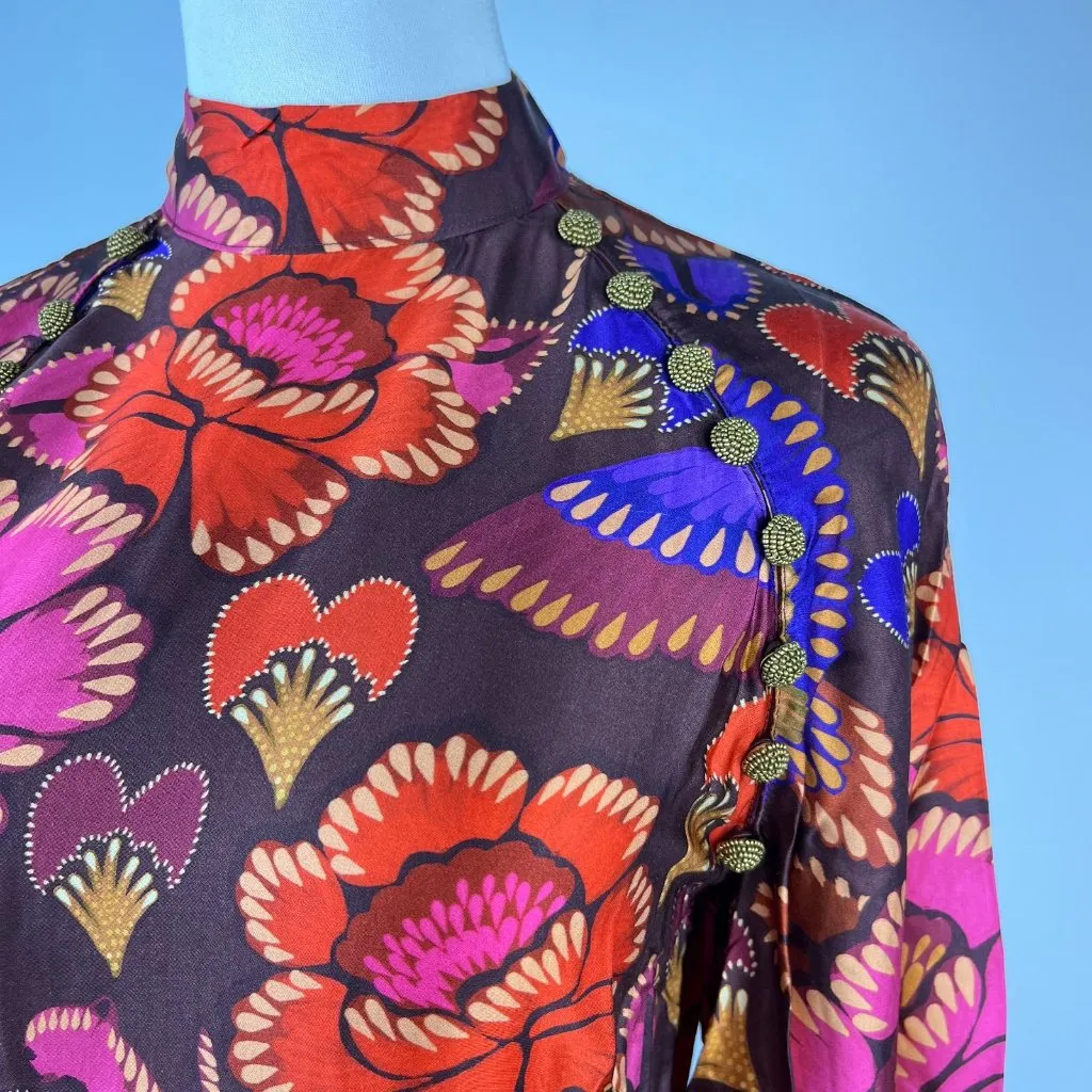 NWOT Farm Rio Flora Long Sleeves Multicolor Mini Dress Size XS - Image 10