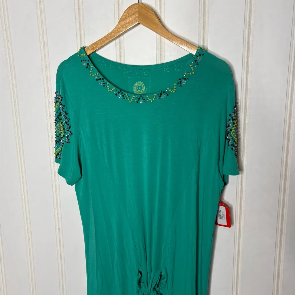 Double D Ranch Topper Tunic Top Sz M 747 Green Size M - Image 6