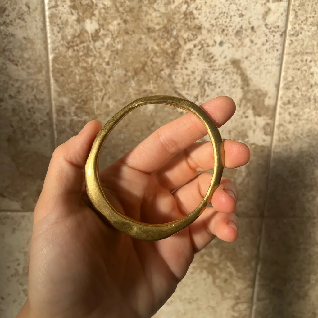 Cashmere cactus handmade size S/M synchronicity brass bangles (2) Gold - Image 4