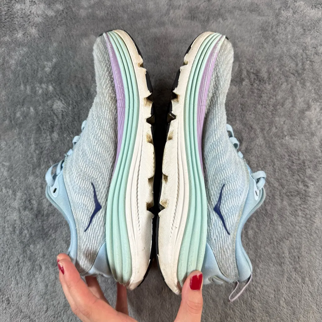 Women’s 5.5 HOKA ONE ONE Gaviota 5 Running Shoe Airy Blue Sunlit Ocean - Image 6