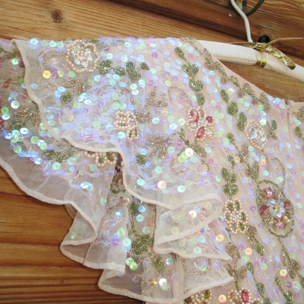 Mac Duggal 10772  Womens Embellished Ruffle Cap Sleeve Gown Dress - Image 12