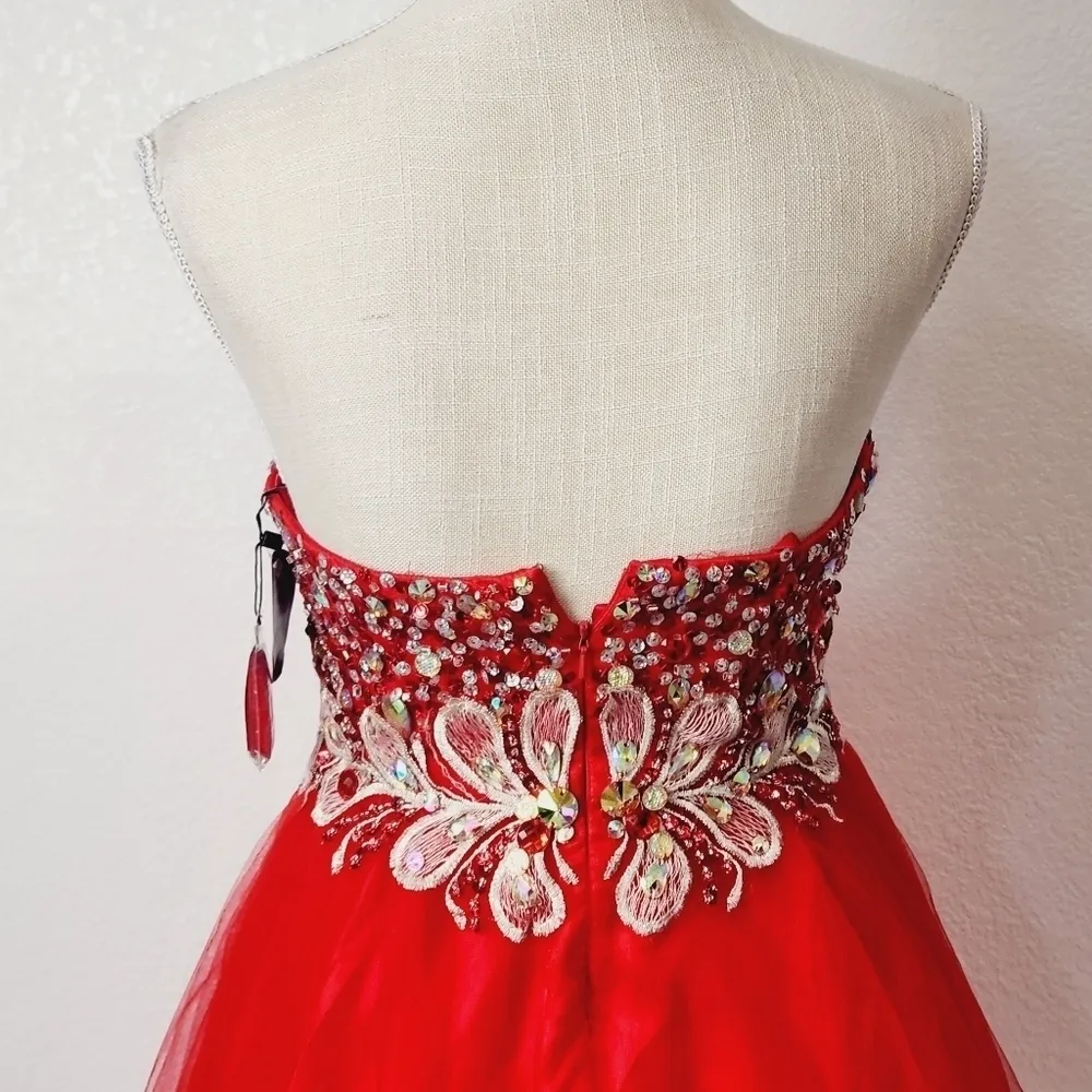 WINDSOR Mini A-Line Tulle Sweetheart Homecoming Dress / Shining Corset Size: 2 - Image 7