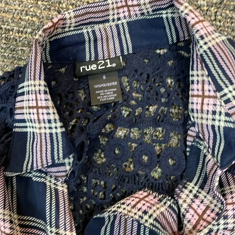 Rue 21 Purple and Black Small Button Shirt - Image 2