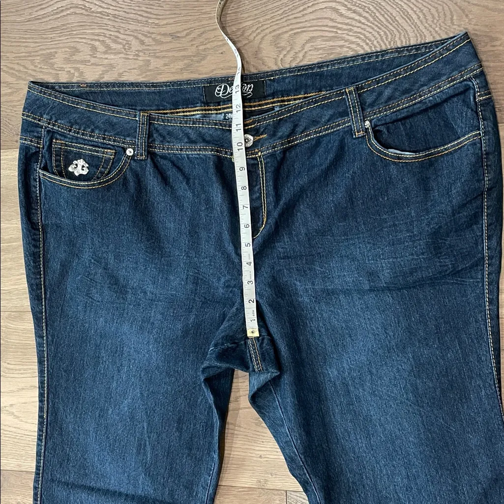 Vintage Y2K Beyonce Dereon Jeans Plus Size 24W Embroidered Old English Spellout - Image 6