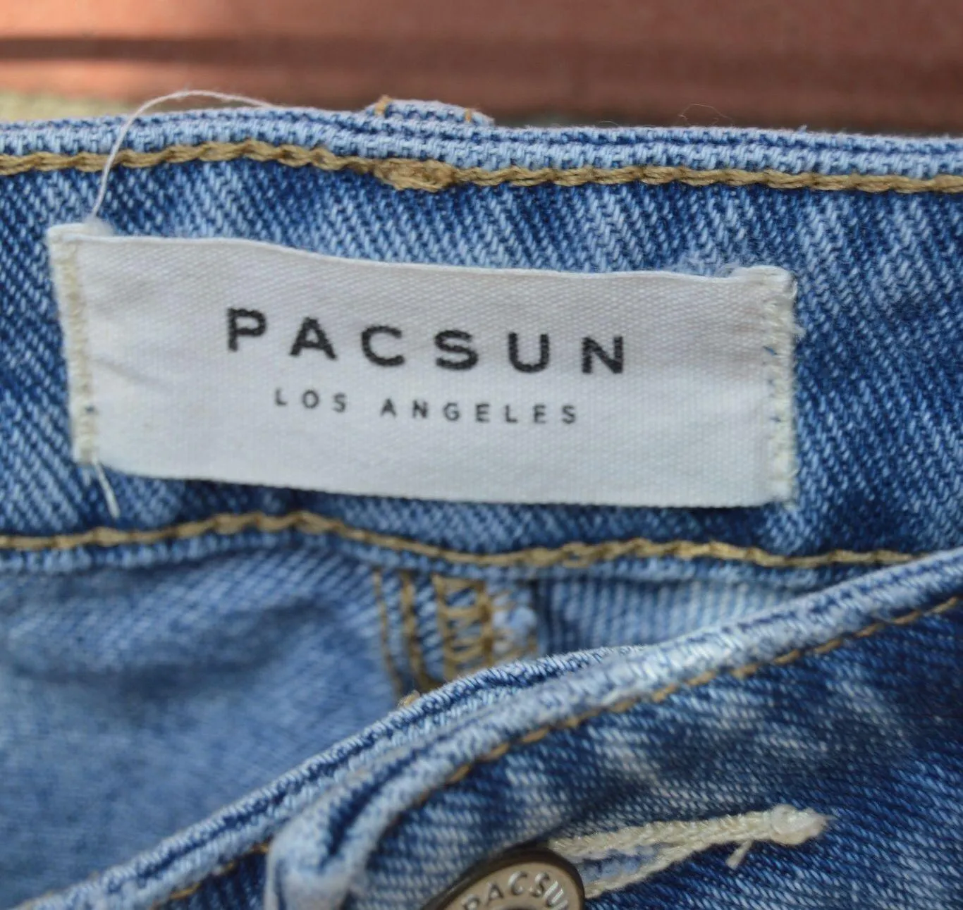 High Rise Distressed Denim Shorts Size 25 - Image 6