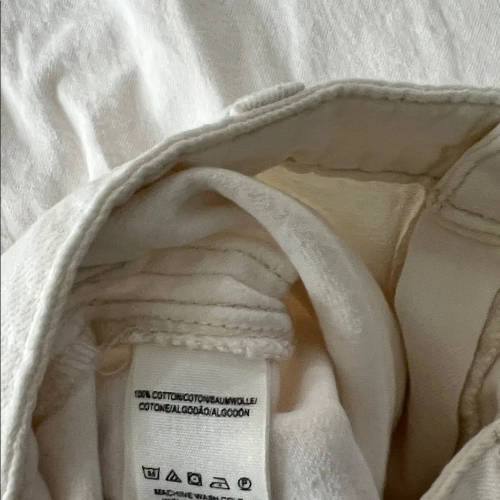 WE THE FREE Super High Rise Sailor Wide Leg Cotton Frayed Hem Pants White 28 - Image 8