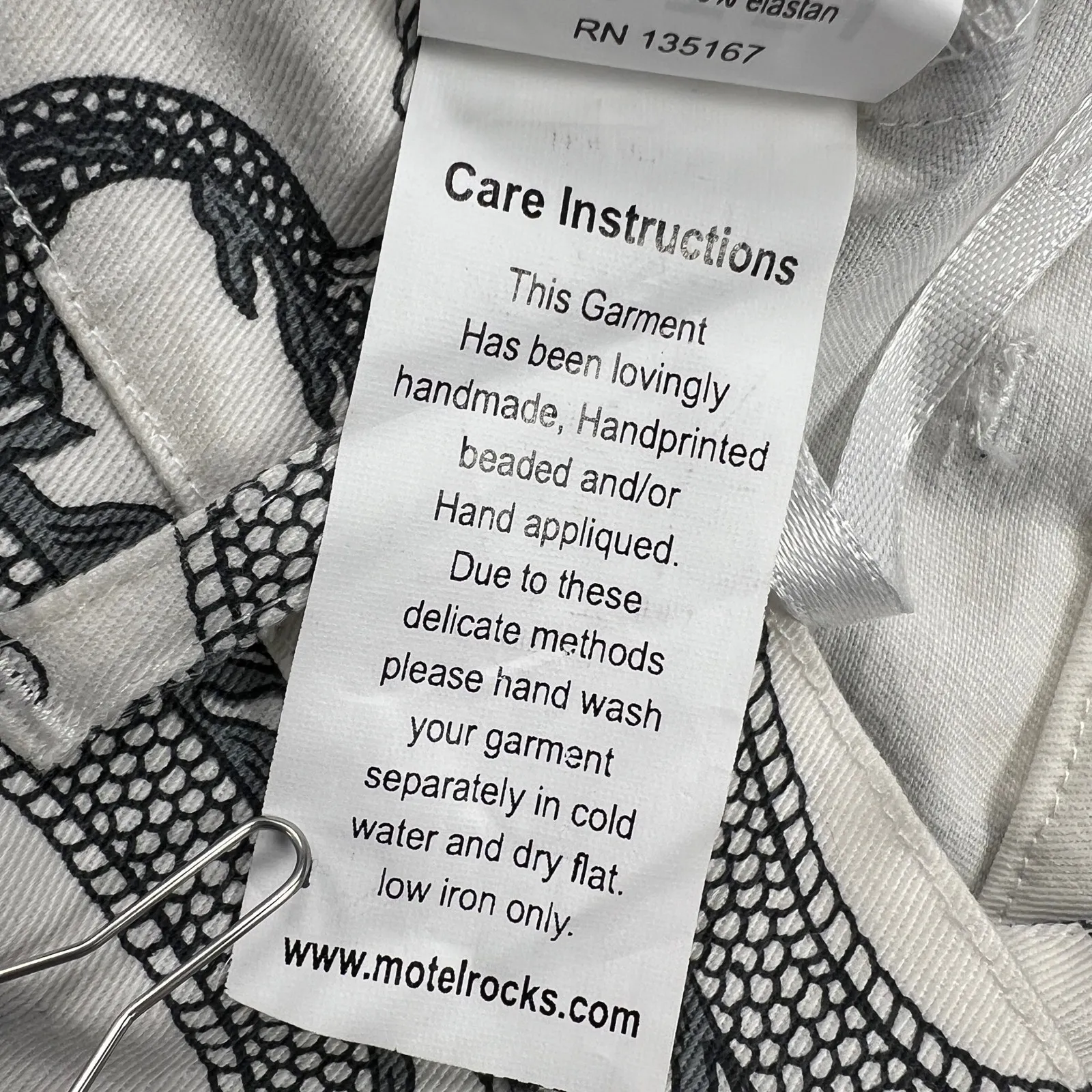 MOTEL Rocks Zoven Trousers Dragon Rope White High Waist 32" Inseam Size M - Image 12