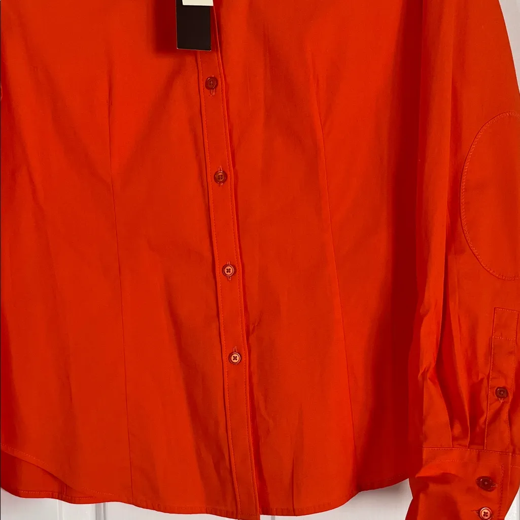 Talbots Bright Orange Button Down Shirt - Image 4