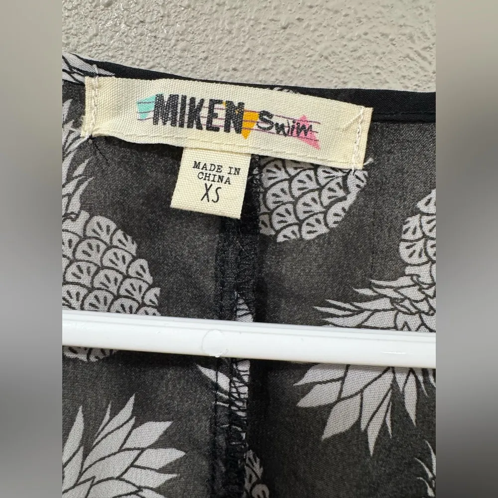 🔴Miken Swim Pineapple Cover Up Black Size XS - Image 2