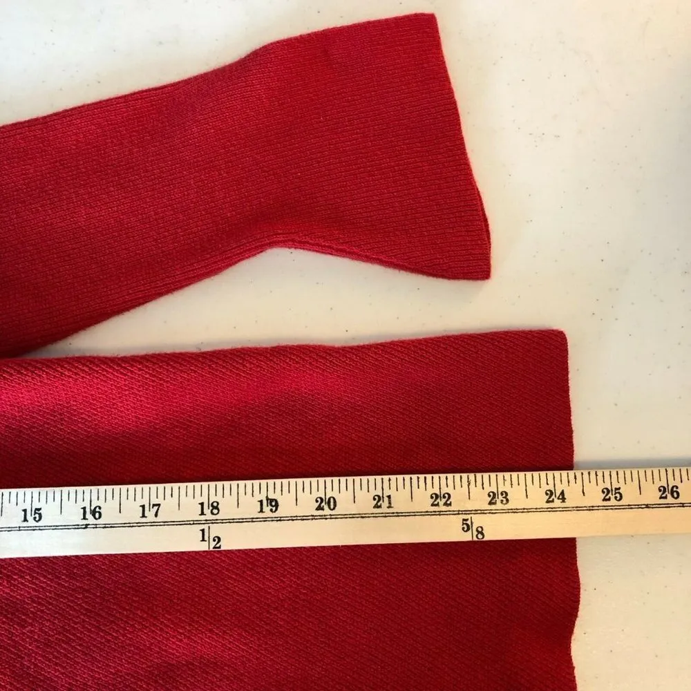 Ann Taylor Loft Womens Sweater Boxy Raglan Bell Sleeve Cotton Blend Knit Red M - Image 7