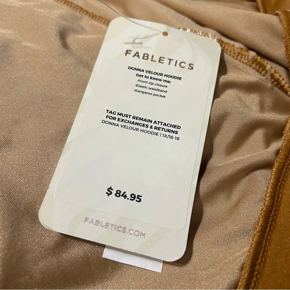 Fabletics  Donna Velour Hoodie Jacket - 1X (16-18) - Image 6