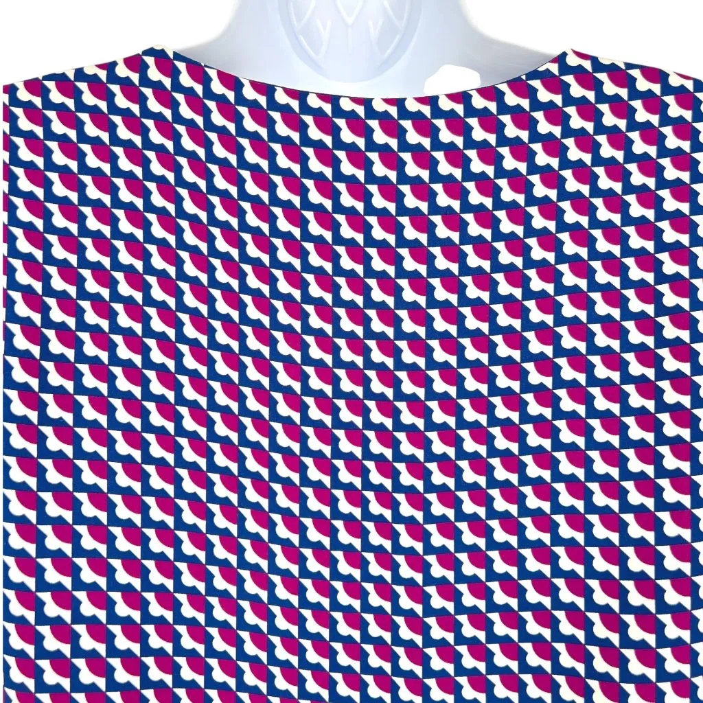 Babaton V-Neck Short Sleeve Multicolor Geometric Pattern Blouse Size XXS - Image 7