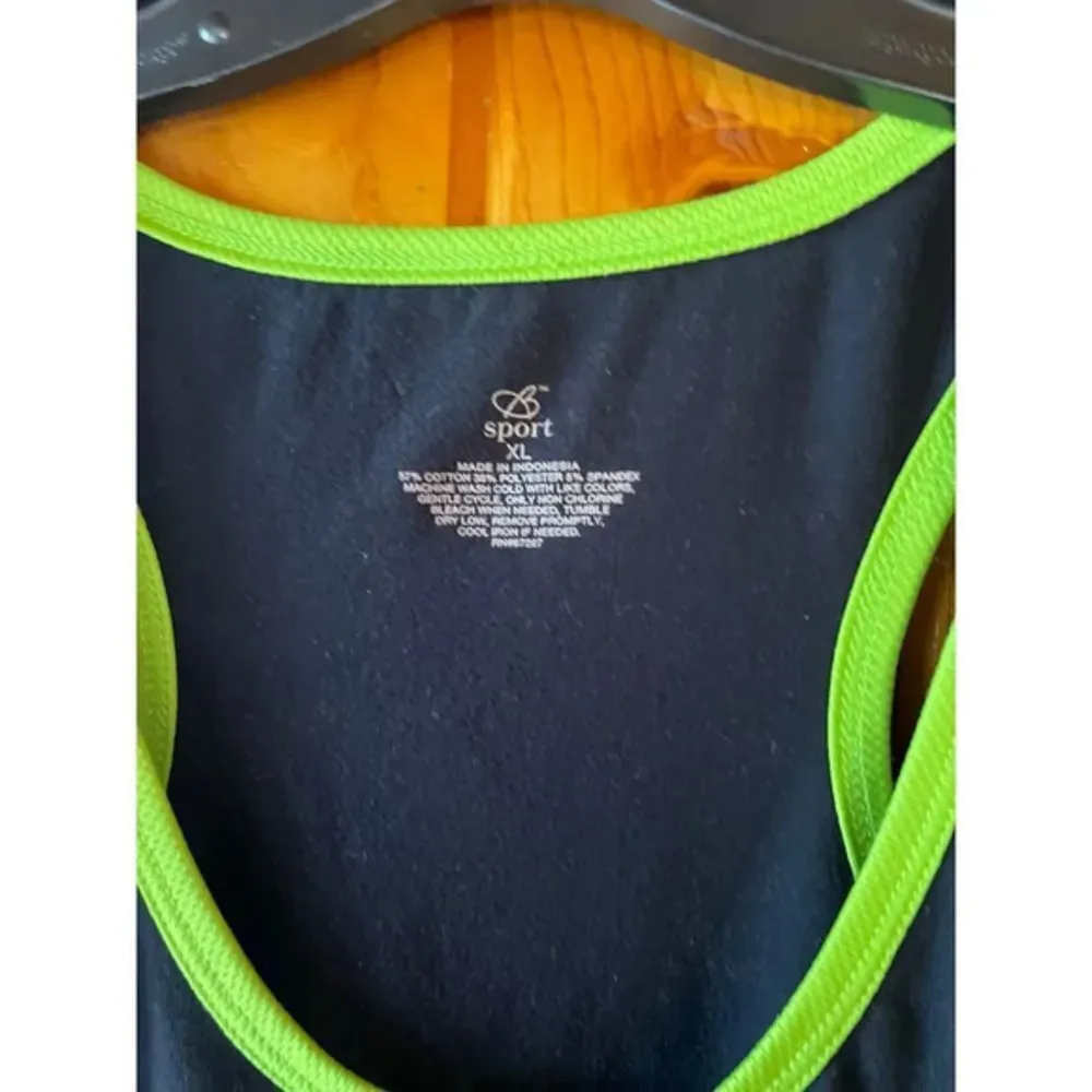 Athletic Performance Tank Top Green & Black Workout Gym Sport Size XL‎ - Image 3