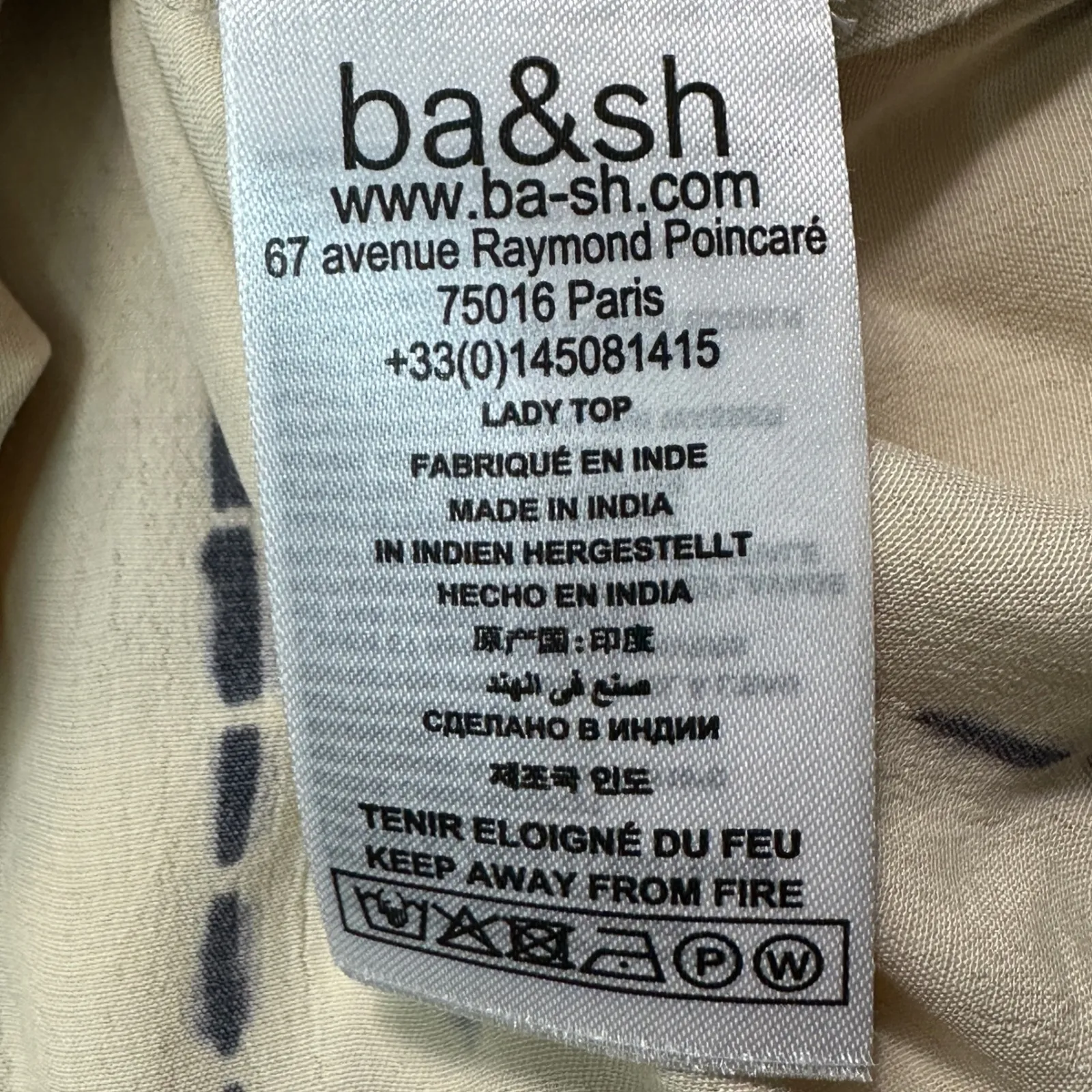 Ba&sh‎ Women Top S SS24 Sold Out Boho Embroidered Peasant Blouse Vanille $350 - Image 5