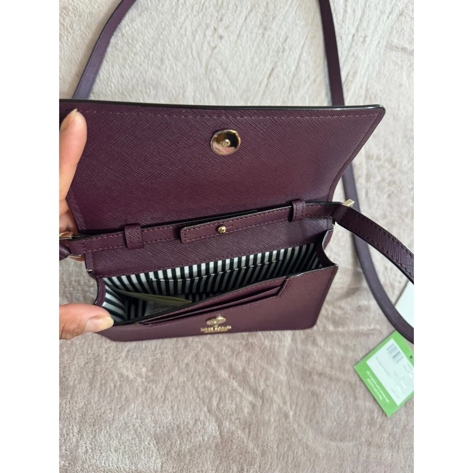 Kate Spade Women's Zip Crossbody Deepplum Purple‎ Leather New - Image 7