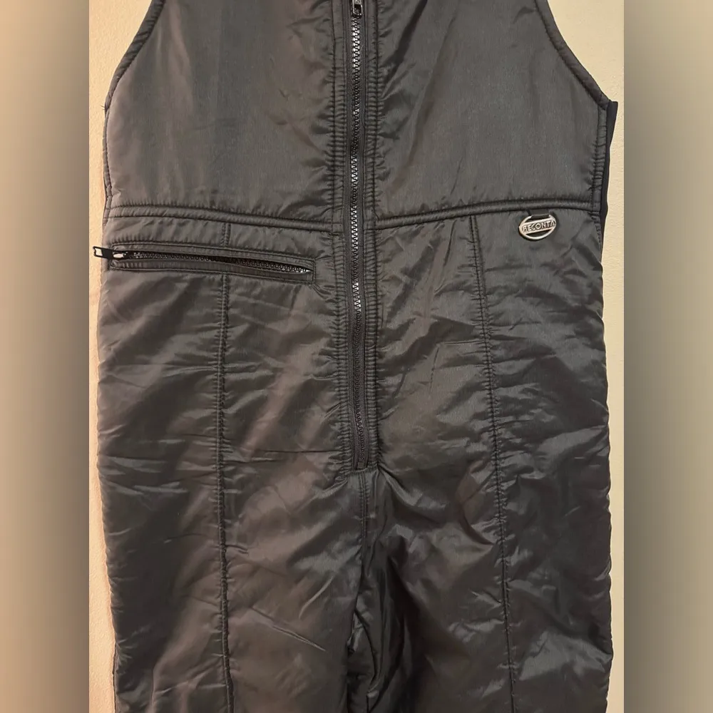 EUC Vintage Beconta Black Zip Up Snow Overalls size small - Image 3