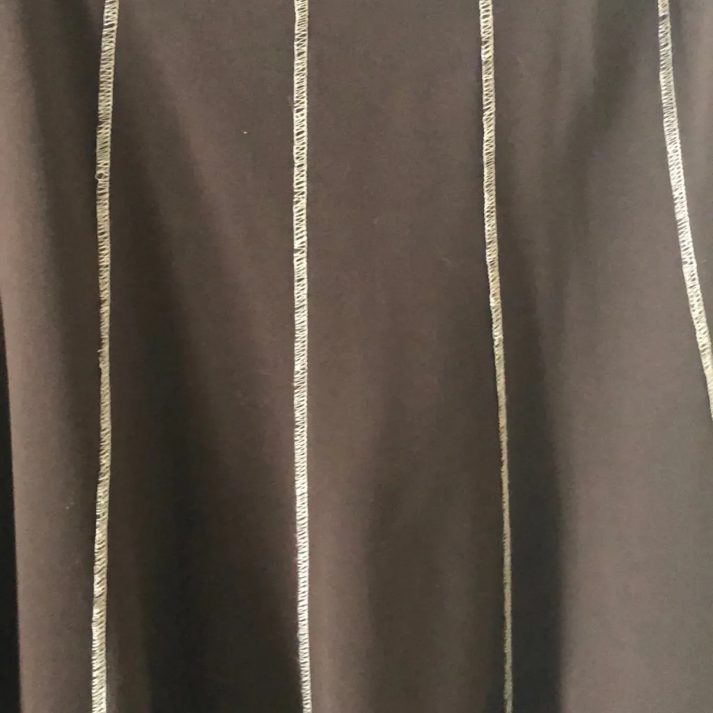 Brown flared winter skirt with white‎ stitching - Image 2