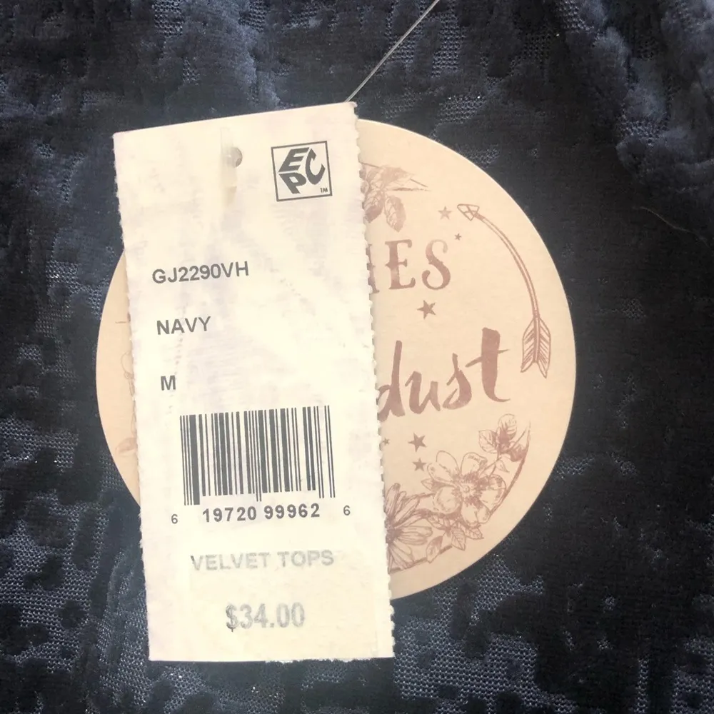 Gypsies & Moondust Navy Velvet Hoodie M NWT - Image 4