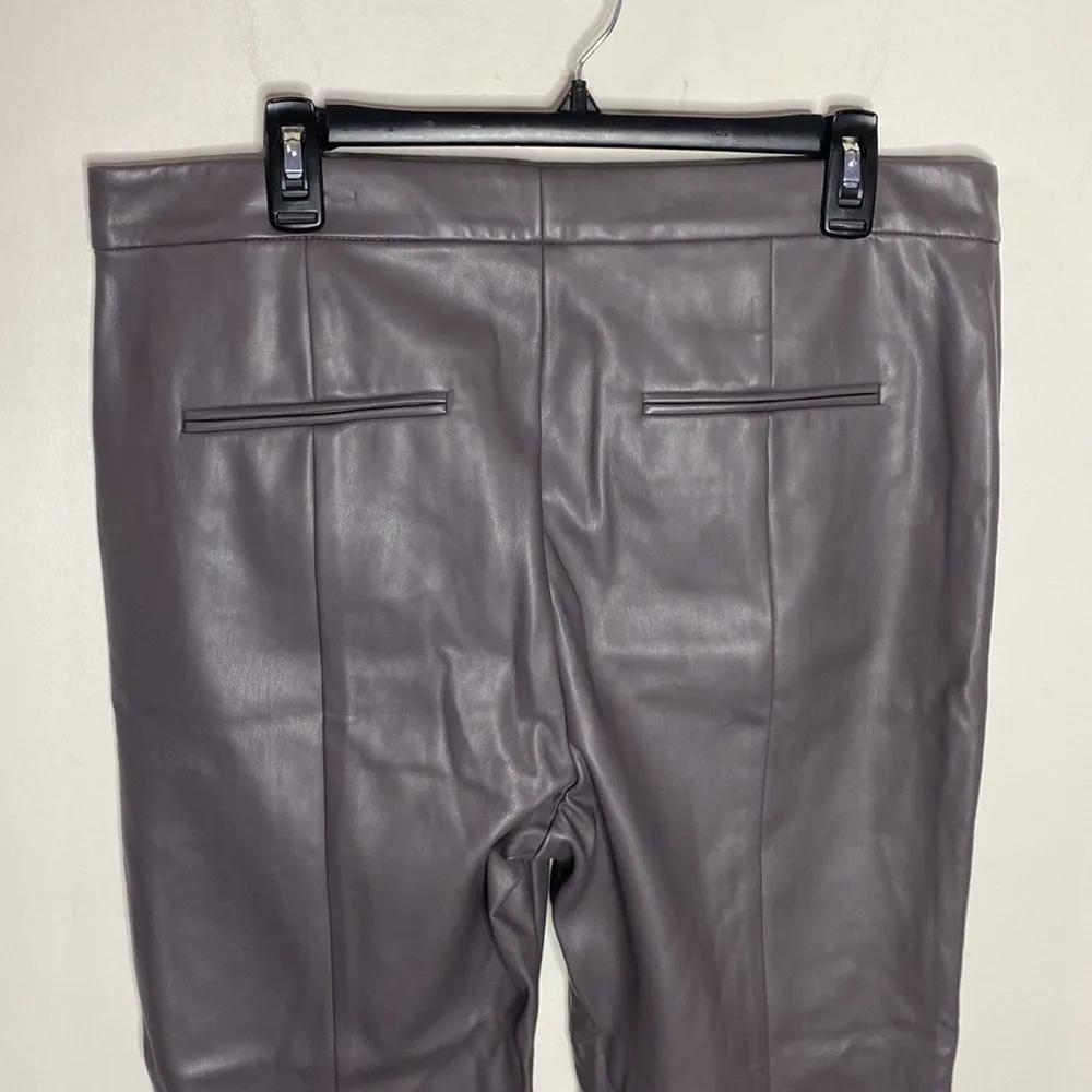 New Ann Taylor Faux Leather High Waist Ankle Pant in Fresh Graphite size 14 tall - Image 6