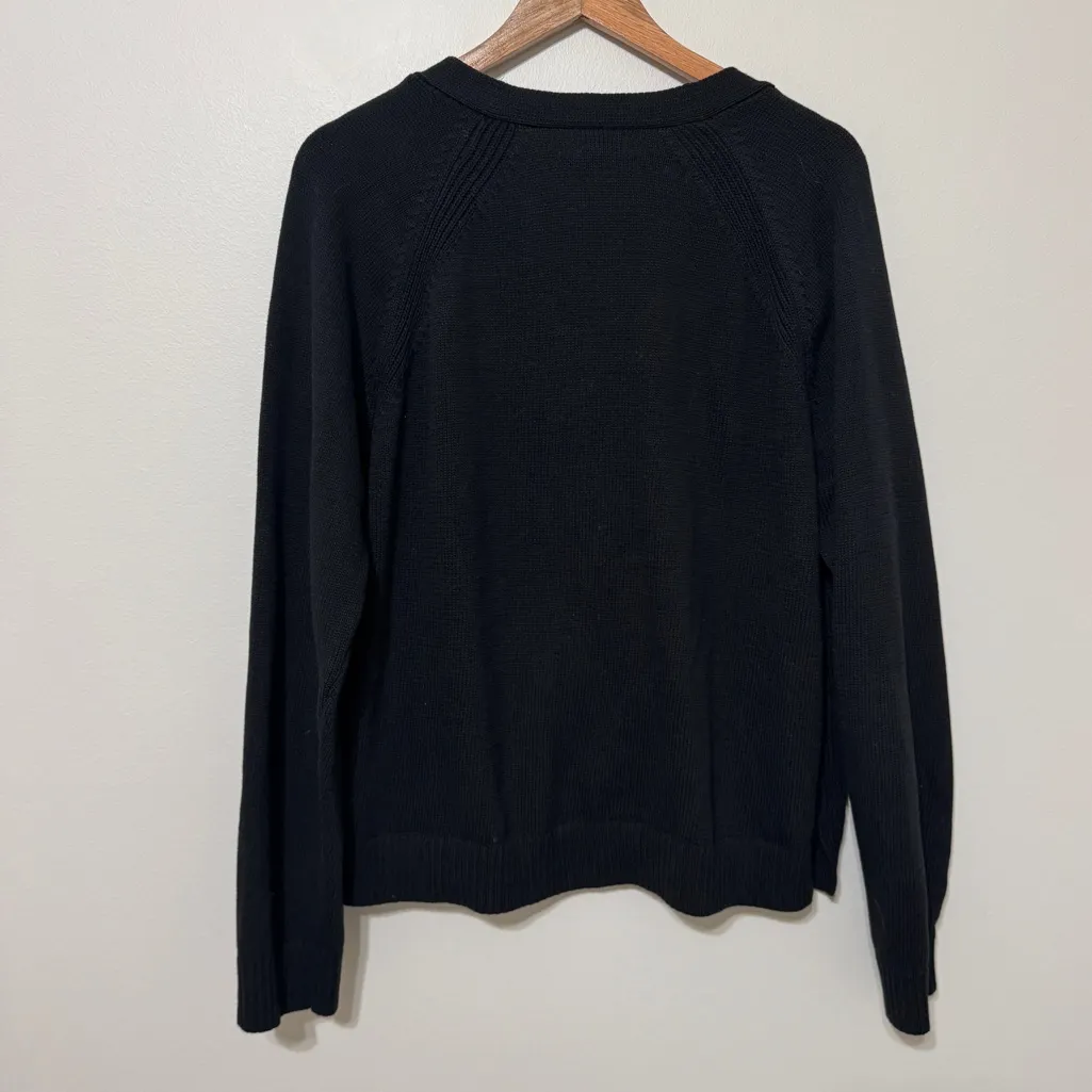 J. CREW Cotton-blend V-neck cardigan sweater size XXL Black - Image 7