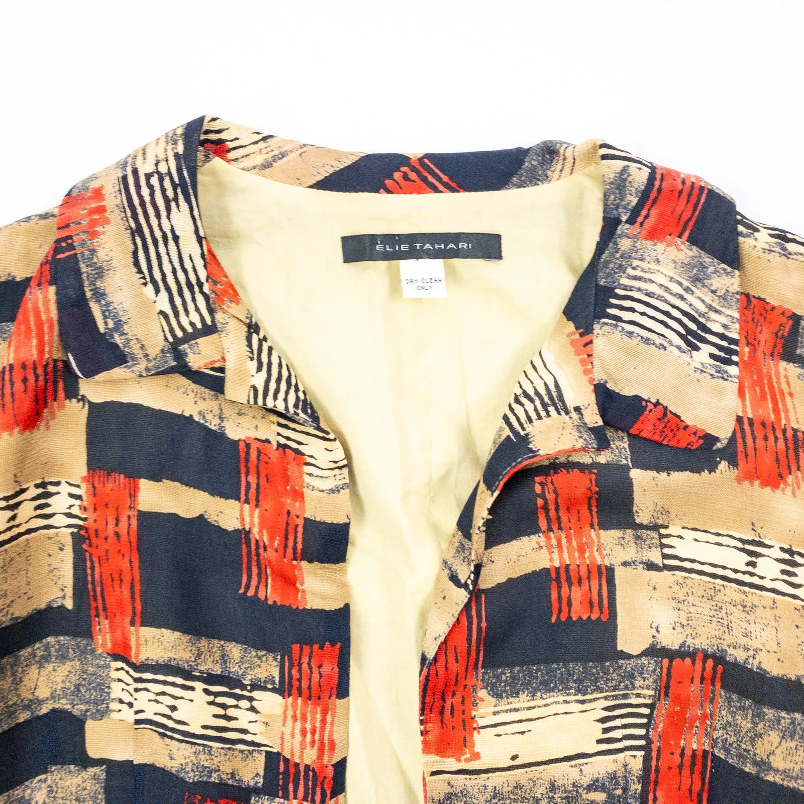 Elie Tahari Vintage Red Blue Striped Blazer Womens Small - Image 3