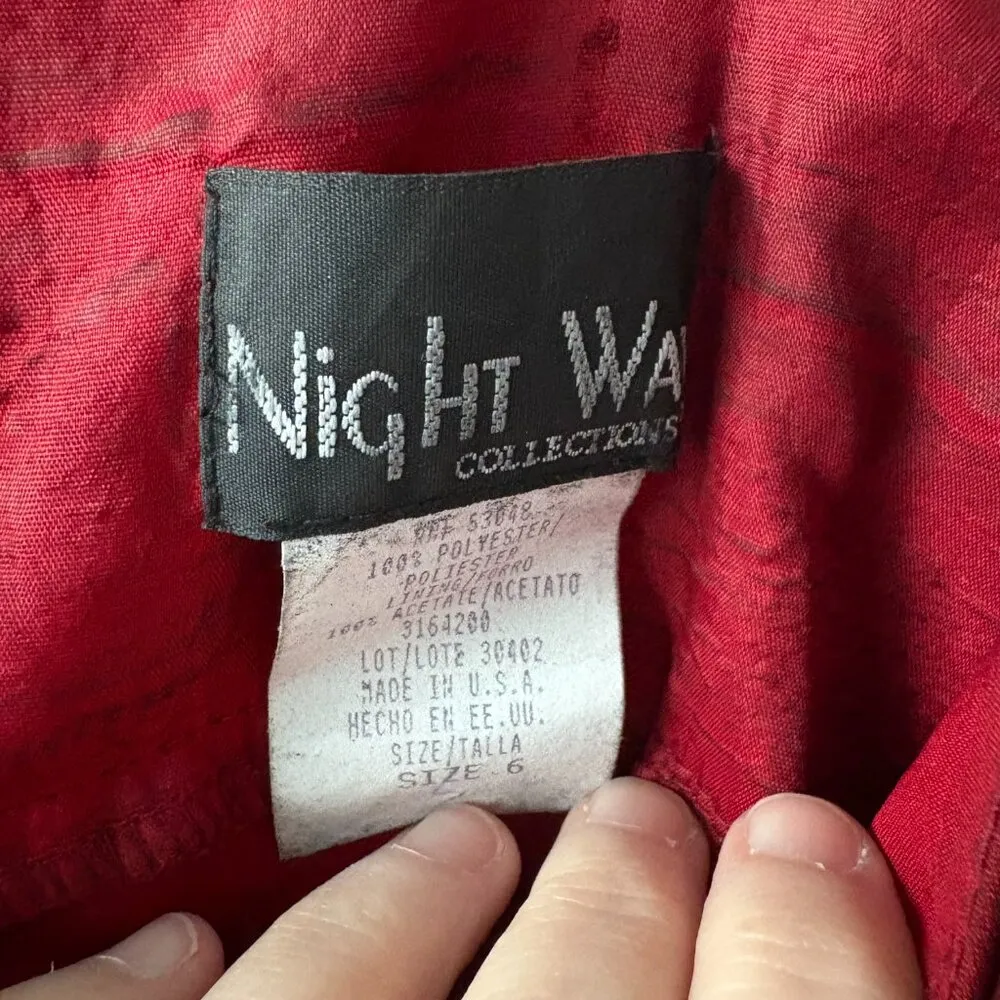 Vtg Nightway Collections y2k style red size 6 special occasion going out dress - Image 4