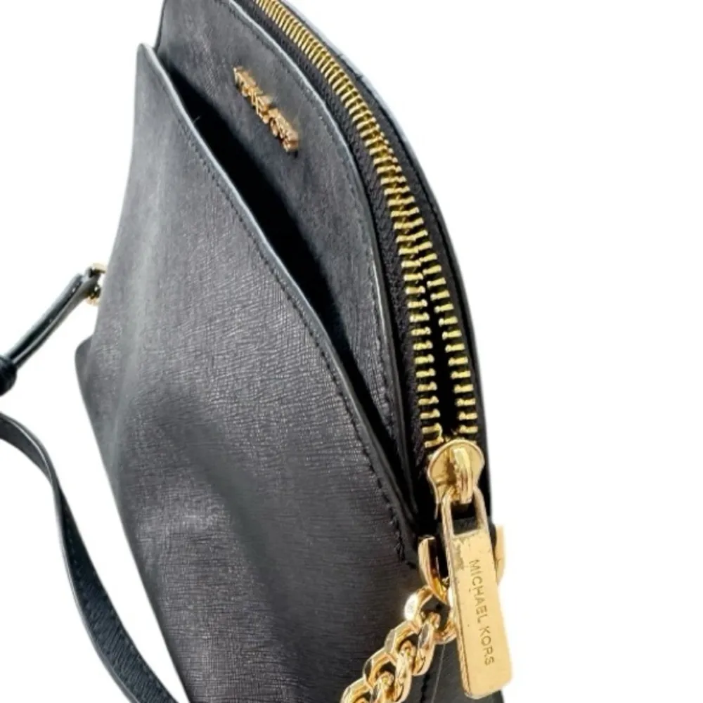Michael Kors Black Leather Crossbody Handbag - Image 3