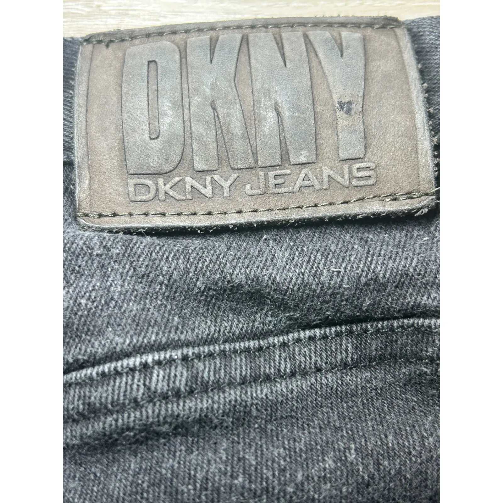 DKNY Vintage‎ 90's Jeans Black Wash Denim Mid Rise Slim Fit Jeans Size 6 - Image 4