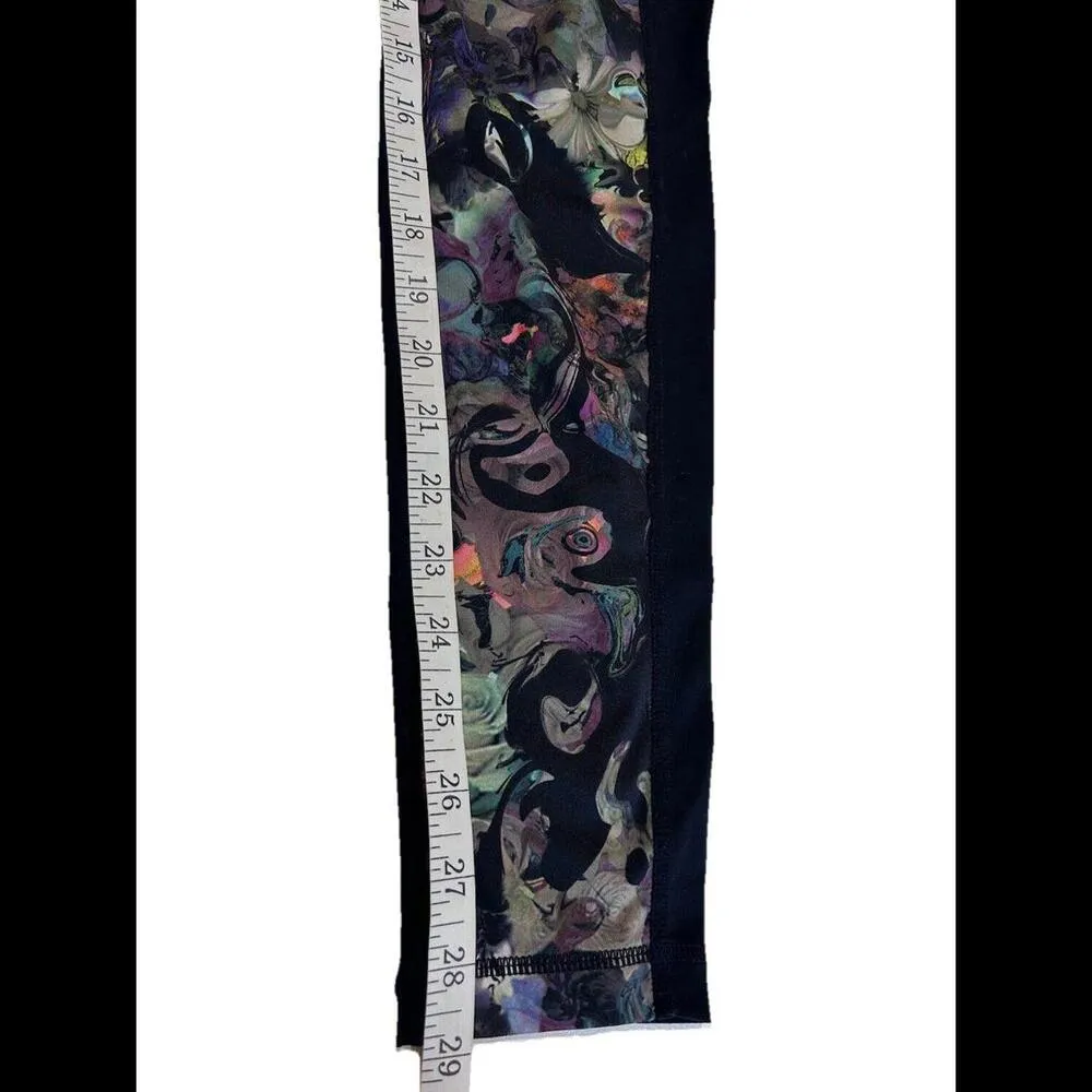 Cynthia Rowley Women's Legging Black Panel Swirl Colorful Print Mid Rise Pant XS - Image 8