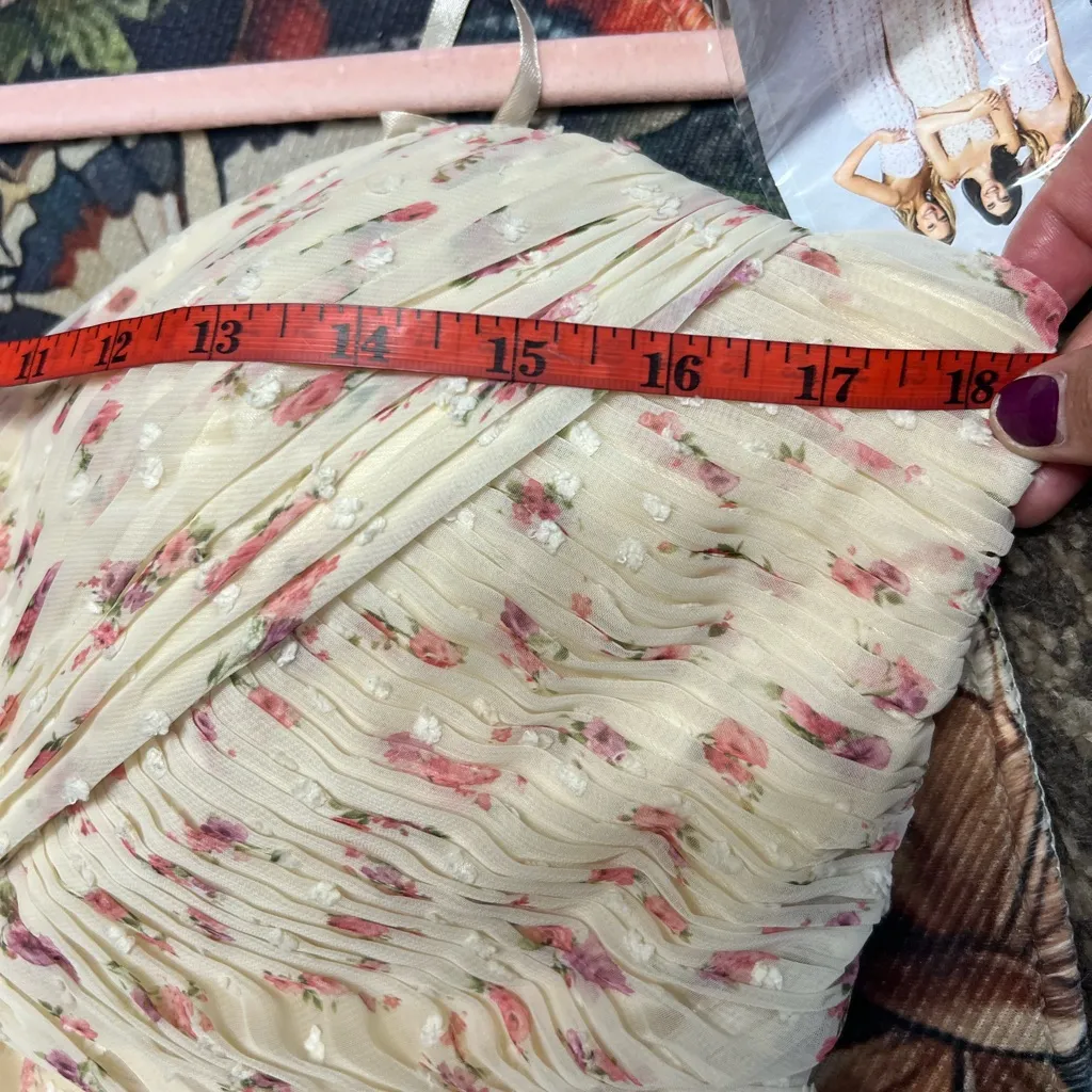 NWT ALLURE BRIDALS Elegant Floral Cream and Pink Women's Dress Size 10 - Image 10