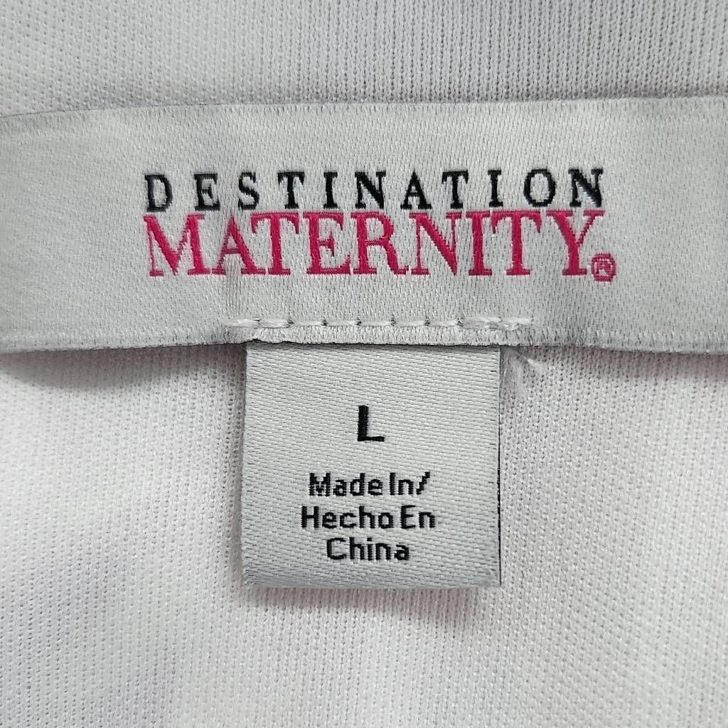 Destination Maternity Floral Print Pleated Wrap Dress Size Large Wedding Guest Orange - Image 8