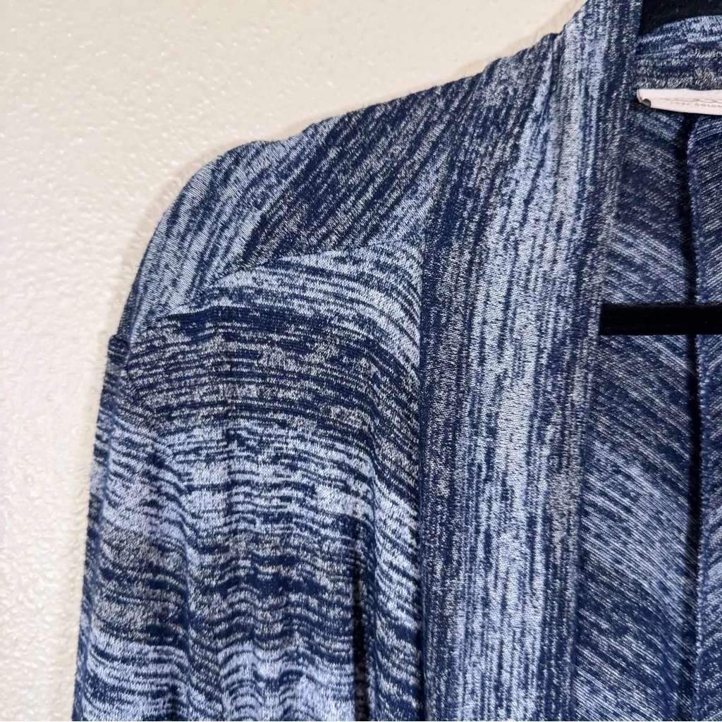 Logo Lori Goldstein Blue Open Front Cardigan Sweater Womens XL Duster Pockets - Image 8