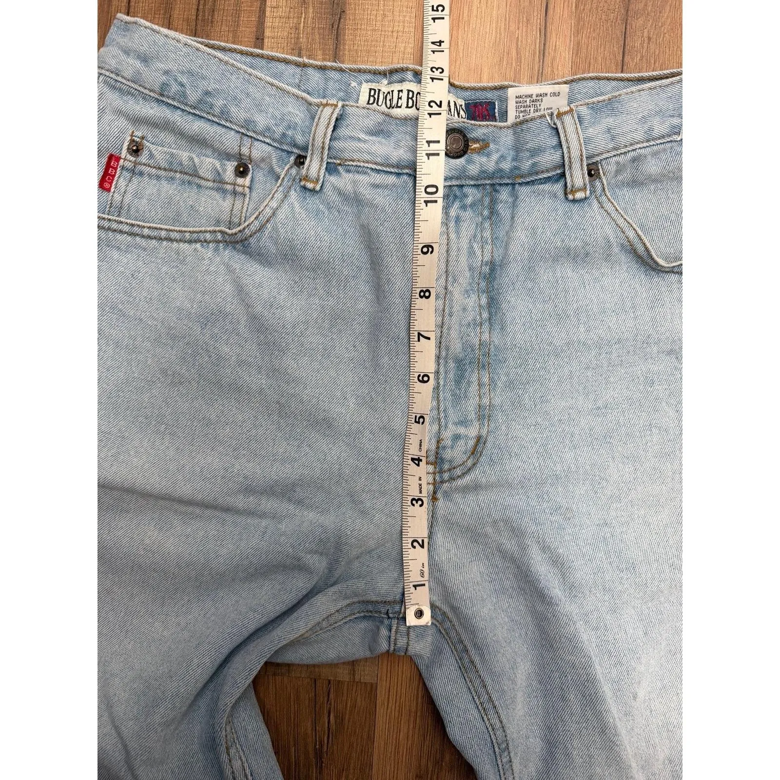 Vintage‎ Bugle Boy Jeans 705 34x30 Light Wash 90s Straight Leg Denim - Image 11