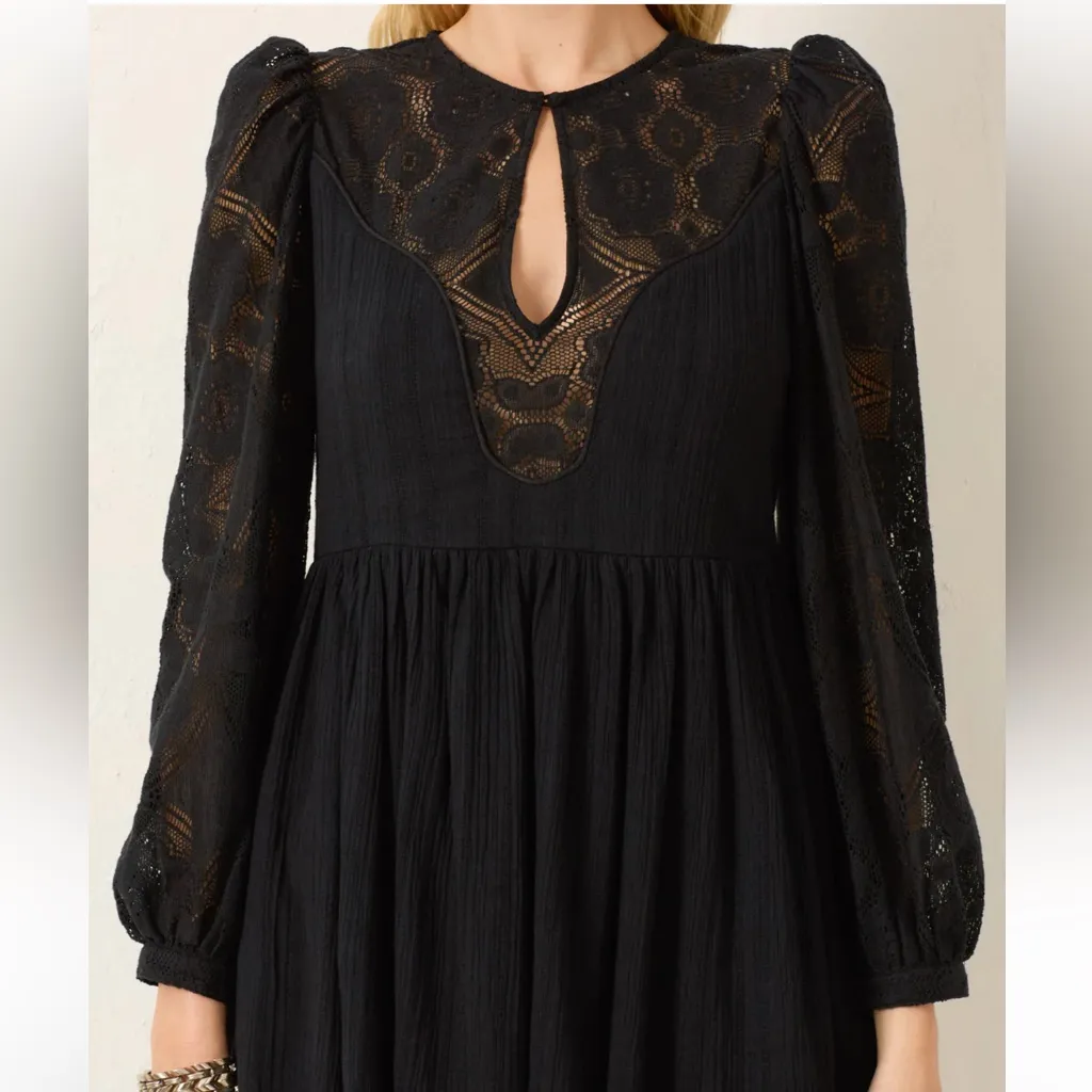 Alix of Bohemian Black Winslow Shadow Lace Dress - Image 2