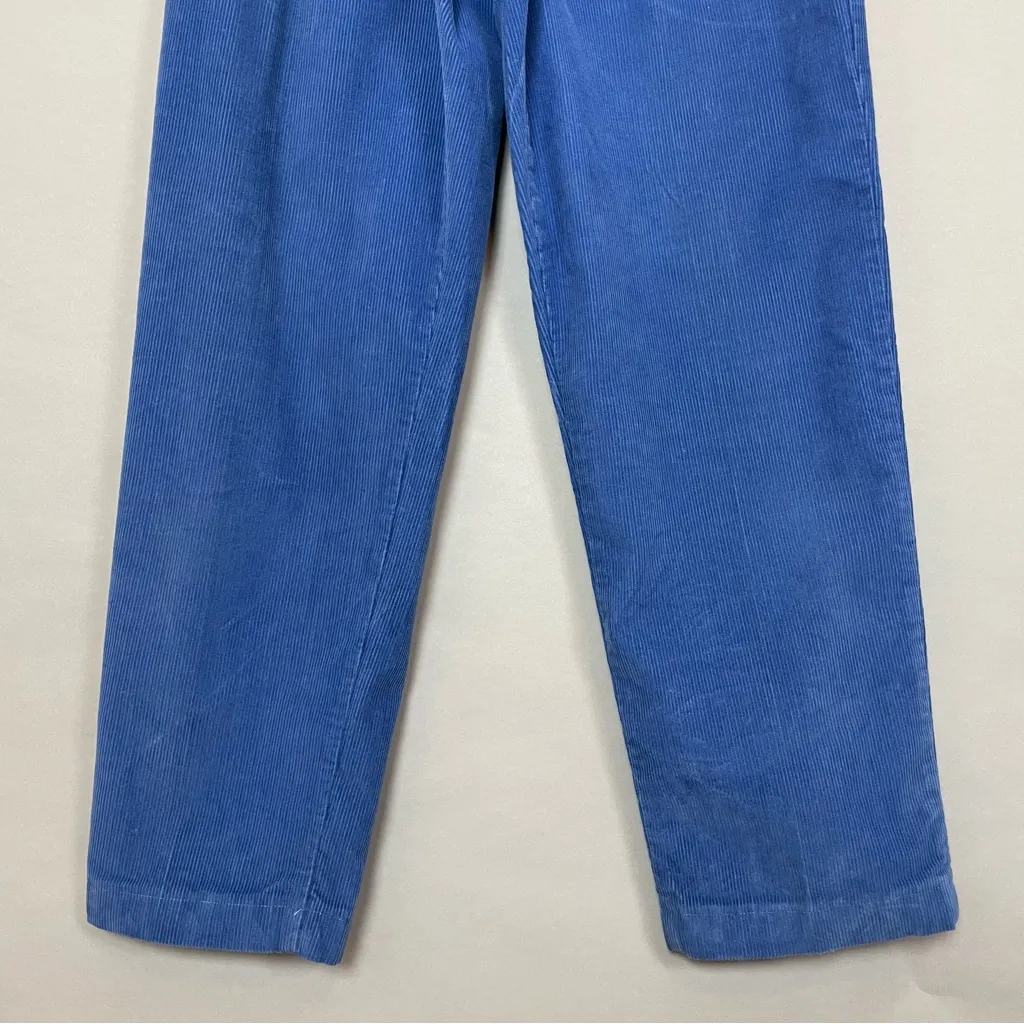 Vintage Blue Corduroy Pants Women Slacks Tomboy‎ Pleated High Rise Tapered 90s Size 4 - Image 7