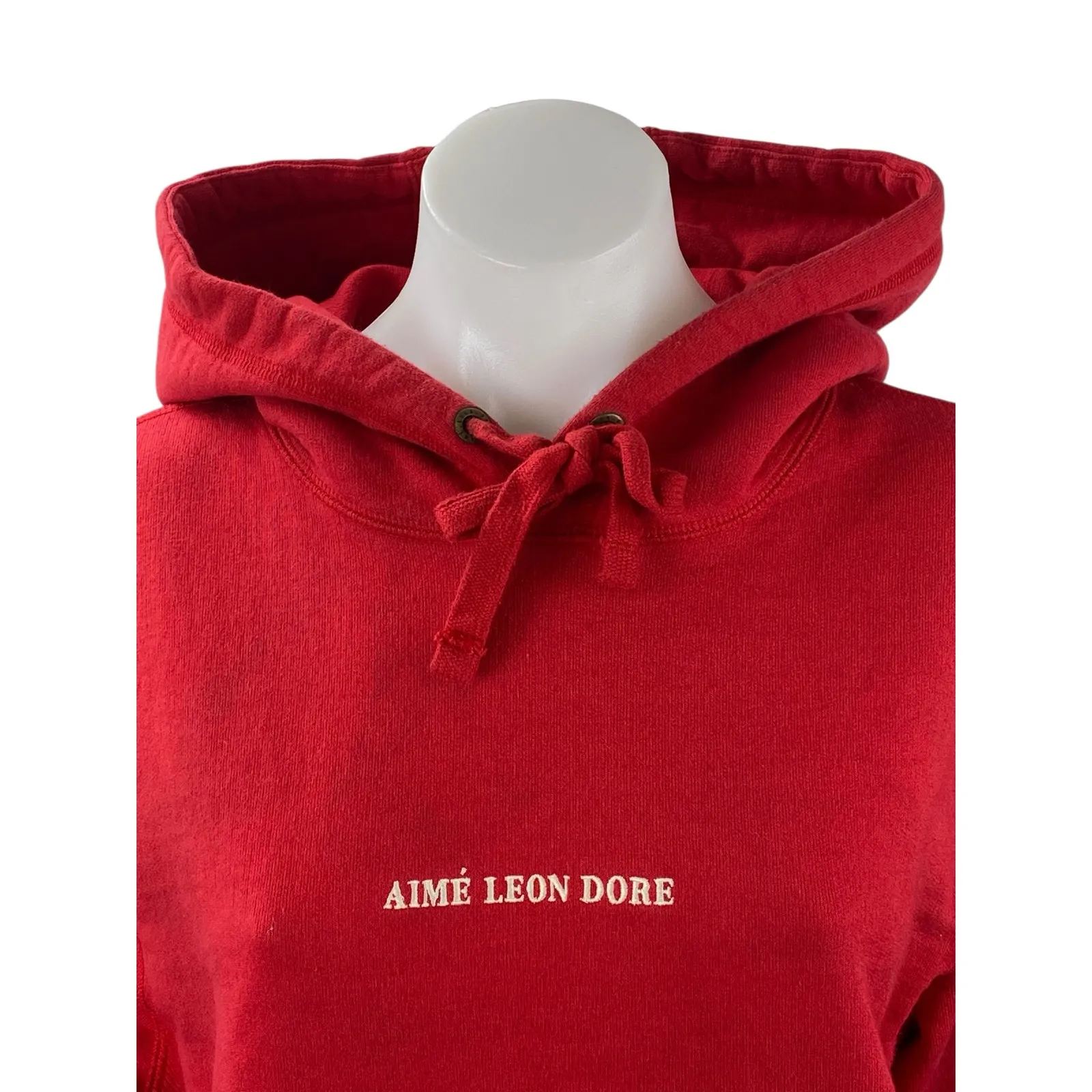Aime Leon Dore Women's Red Logo Long Sleeve Hoodie Hooded Sweatshirt Top Sz M Size M - Image 2