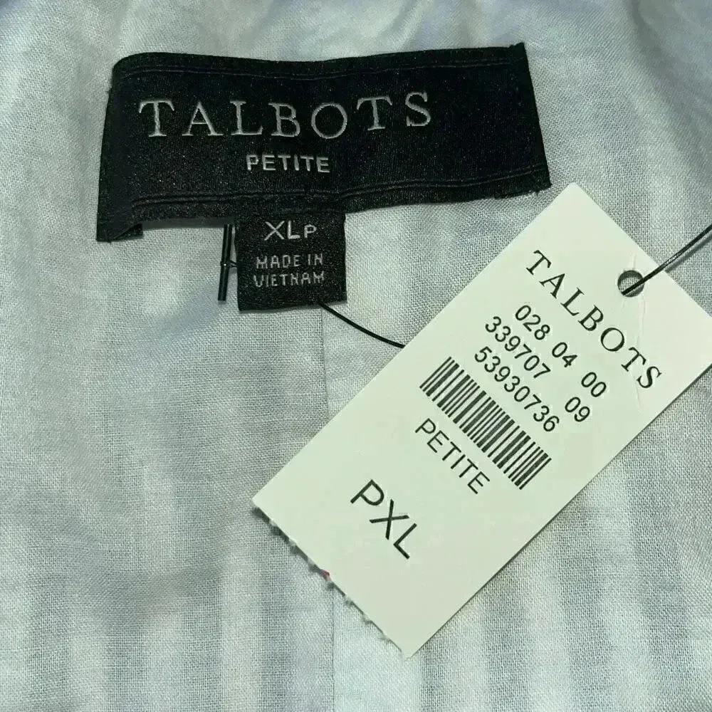 TALBOTS NWT Blue & White Striped Linen Cotton‎ Blend Midi A-Line Skirt Size XLP - Image 5