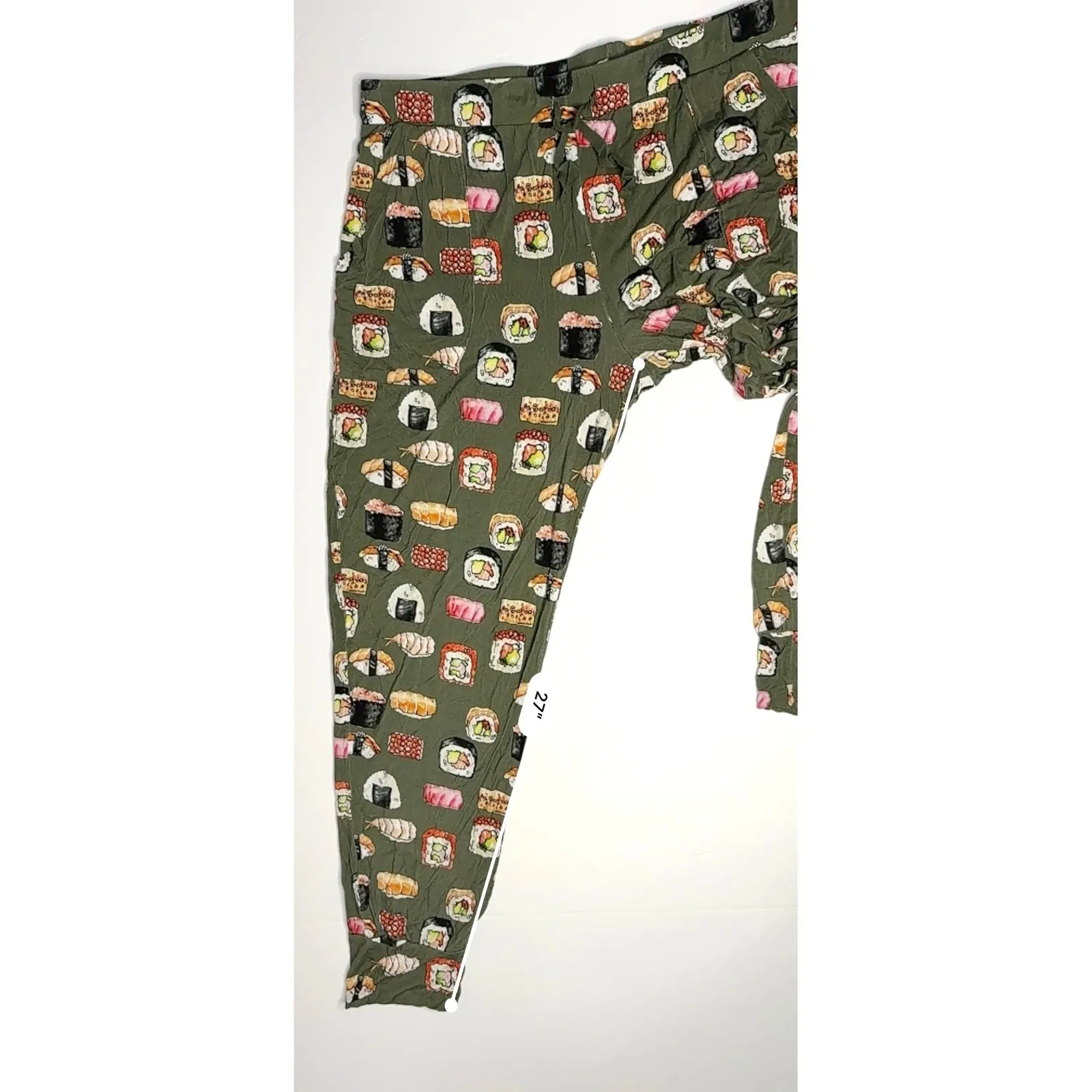 Posh Peanut Bamboo Sashimi Henley Jogger Pajama Set 2XL Whimsigoth Green Foodie Size XXL - Image 8