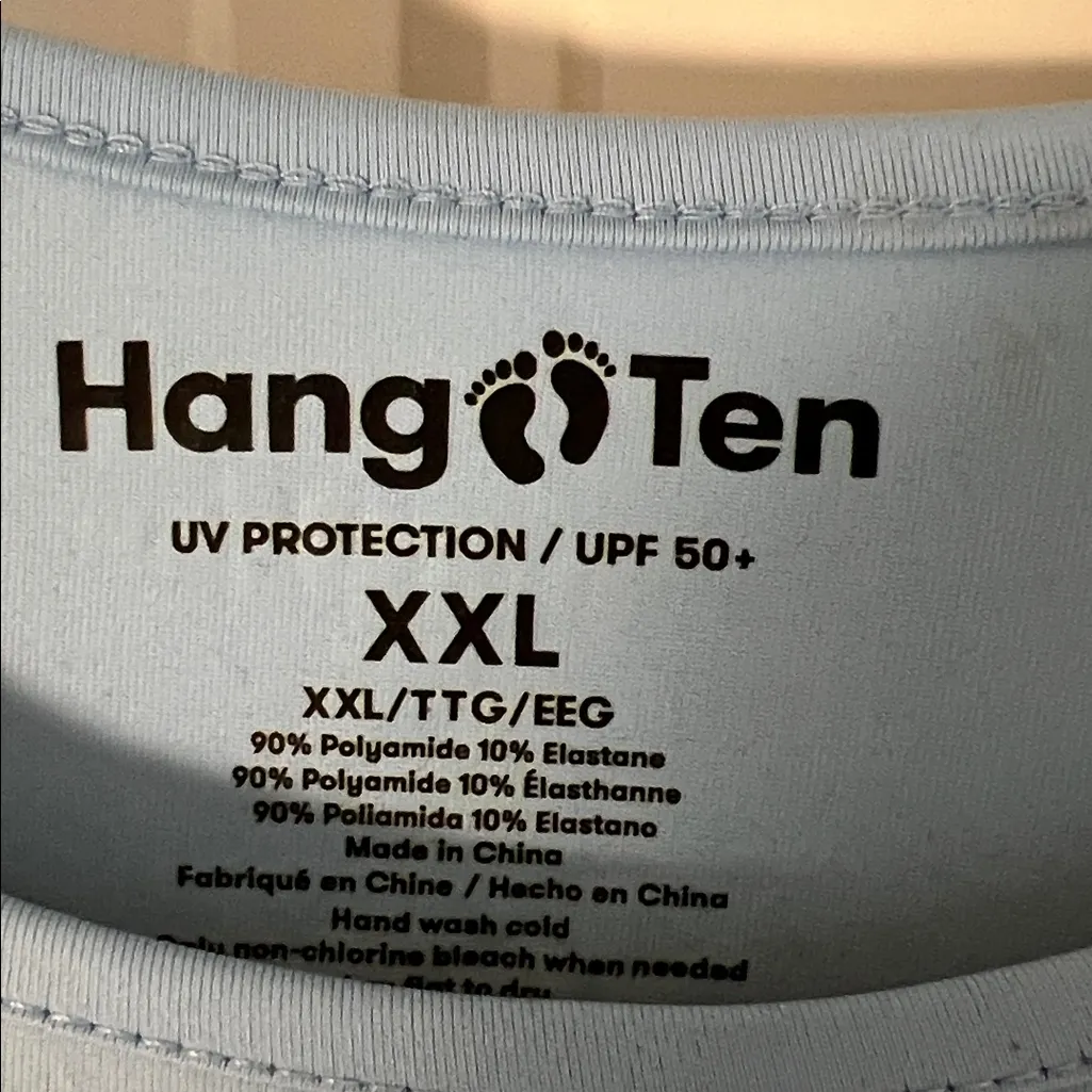 Hang Ten Sky Blue Long Sleeve Swim Top w/UV Protection Size XXL NWT - Image 4