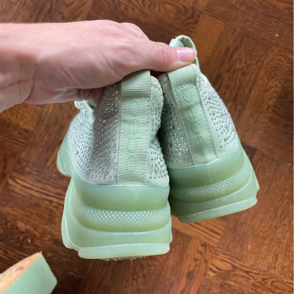 bebe Women's Leyla Lace-Up Rhinestone Sneakers sparkly blingy festival - Image 3