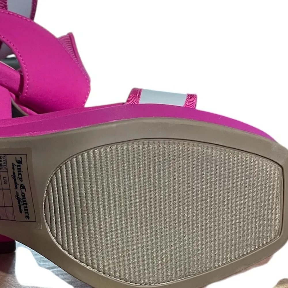Juicy Couture Shoes Hot Pink Platform Heeled Sandals Ankle Strap Women’s 9.5 - Image 6