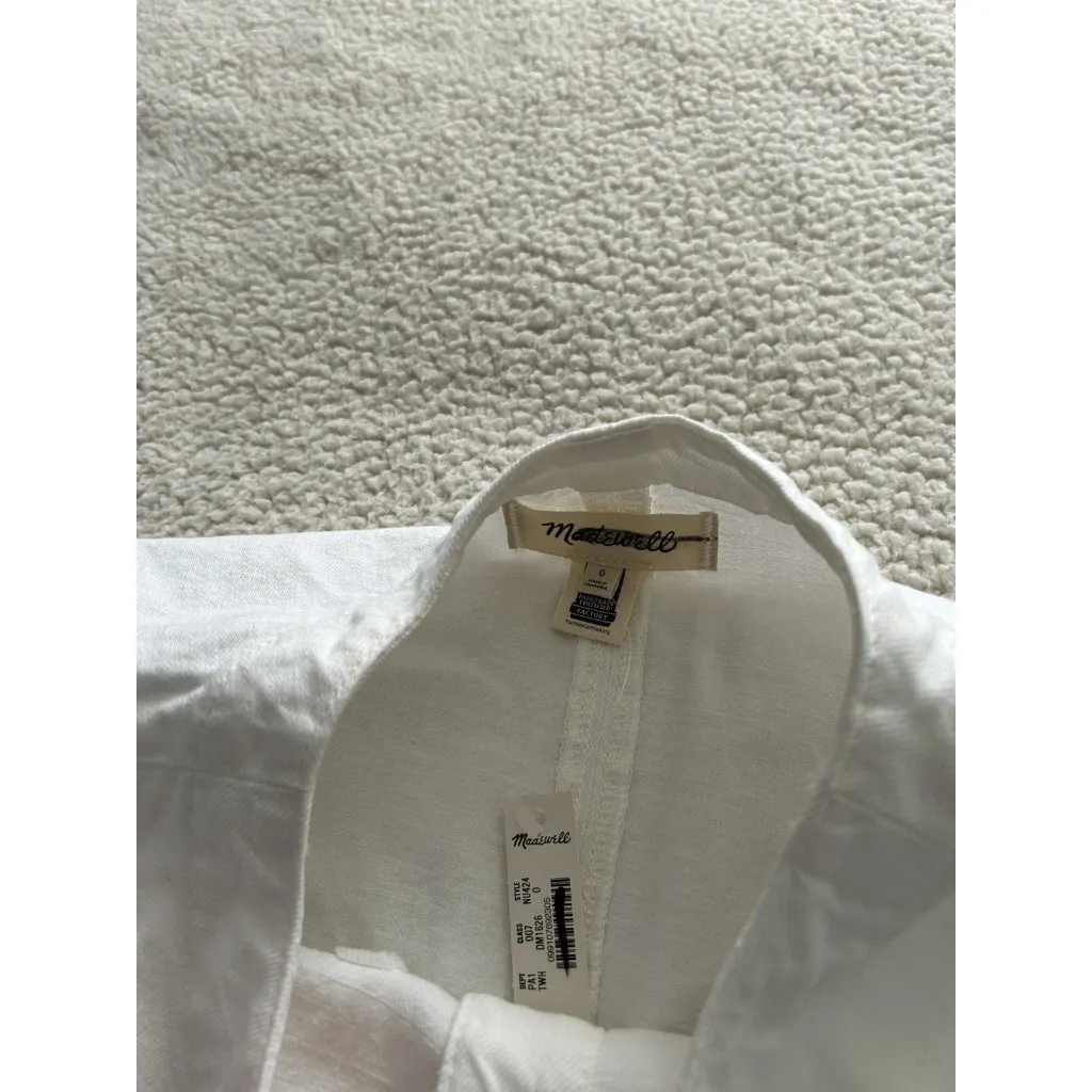 Madewell Denim High Crewneck Vest in Tile White Size 0 #NU424 - Image 12