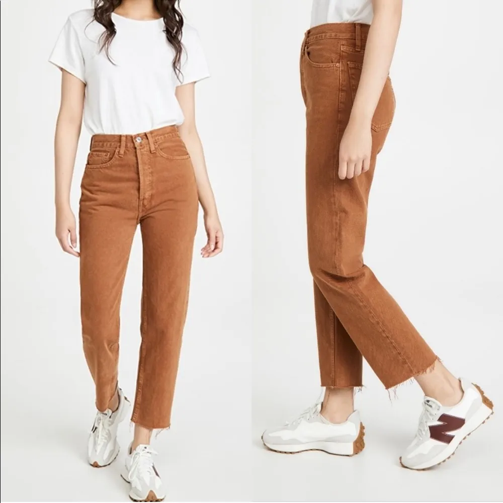 Re/Done Ultra High-Rise Stovepipe Jeans in Terracotta, Size 29 New w/Tag - Image 2