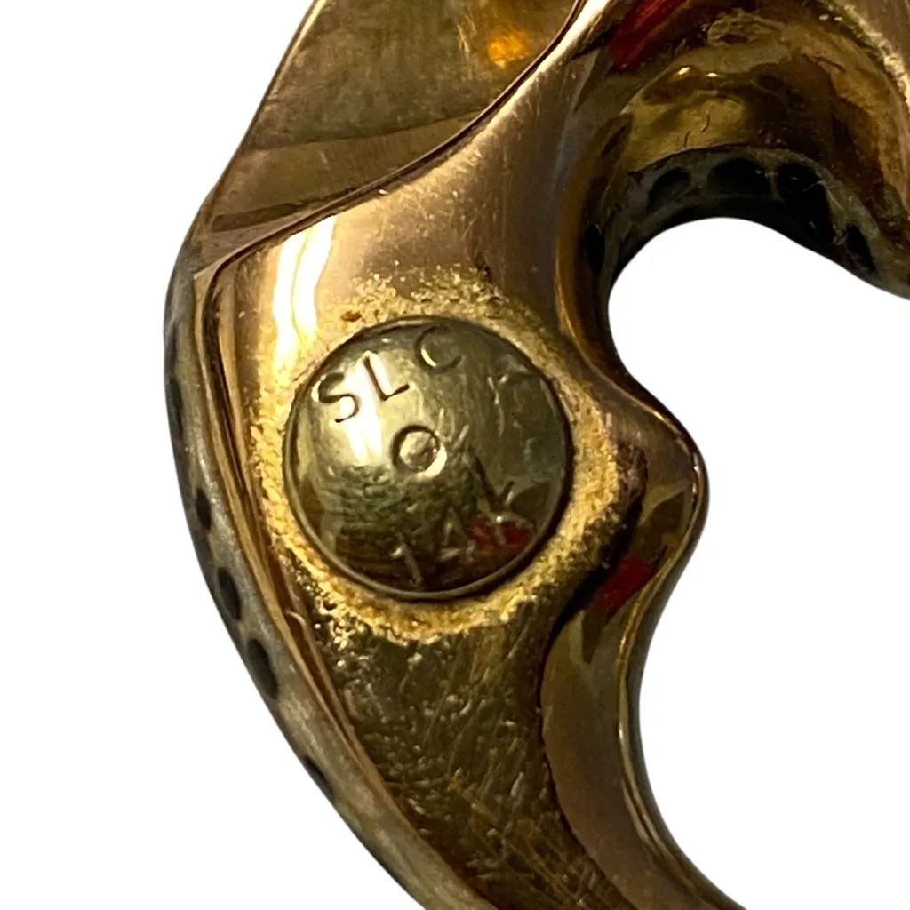 14k SLC Gold Sitting Cheetah Pendant for Omega Necklace - Image 3